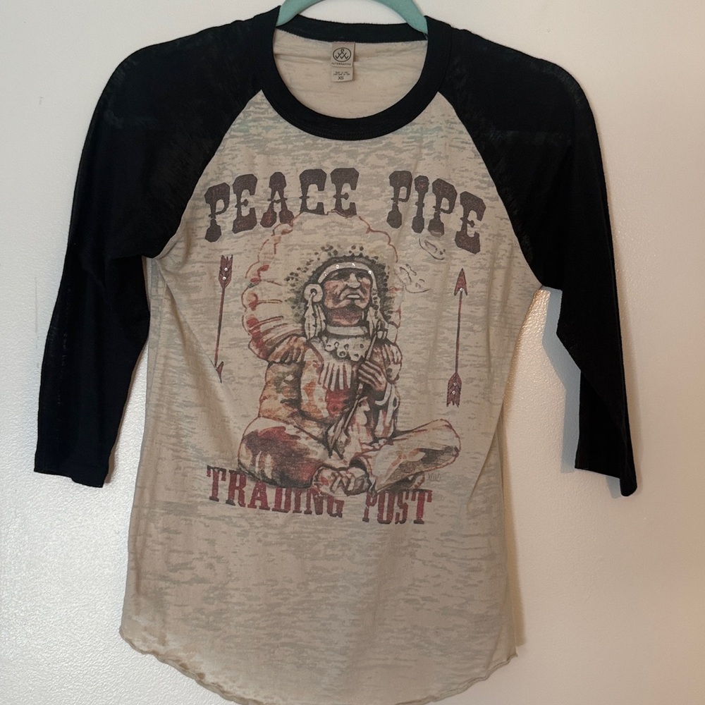 Burnt out 3/4 sleeve baseball tee
